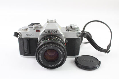 Canon AV-1 Film Camera w/ Canon FD 50mm F/1.8 Lens