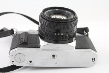 Canon AV-1 Film Camera w/ Canon FD 50mm F/1.8 Lens